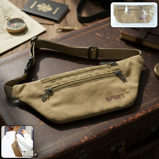 Multipurpose Canvas Waist Pouch Sling Bag (1 Pc)