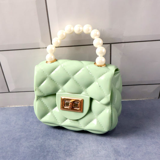 Elegant Quilted Mini Handheld Sling Fashion Handbag (1 Pc)