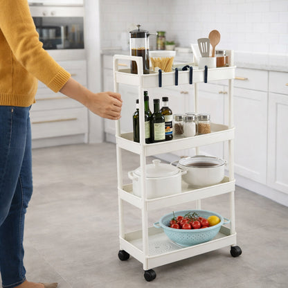 4 Layer Multipurpose Kitchen Storage Organizer Trolley With Wheels