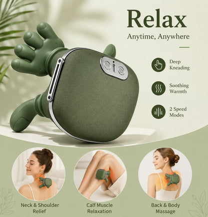 Portable Neck & Shoulder Massager with Heat | Deep Kneading Rechargeable Massage Pillow