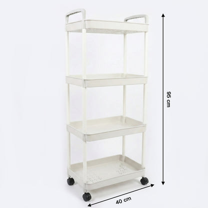 4 Layer Multipurpose Kitchen Storage Organizer Trolley With Wheels
